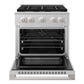 ZLINE Marino 30-Inch 4.2 cu. ft. Dual Fuel Range, 4 Burners, Convection Oven, Satin Stainless Steel, MDRS-30