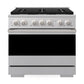 ZLINE Marino 36-Inch 5.2 cu. ft. Dual Fuel Range, 6 Burners, Convection Oven, Satin Stainless Steel, MDRS-36