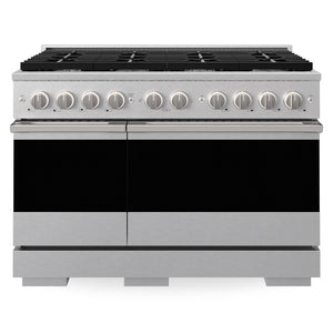 ZLINE Marino 48-Inch 6.7 cu. ft. Dual Fuel Range, 8 Burners, Double Oven, Convection Oven, Reversible Griddle, Satin Stainless Steel, MDRS-48