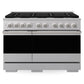 ZLINE Marino 48-Inch 6.7 cu. ft. Dual Fuel Range, 8 Burners, Double Oven, Convection Oven, Reversible Griddle, Satin Stainless Steel, MDRS-48