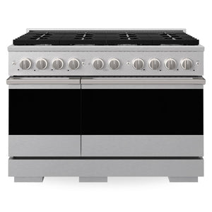 ZLINE Marino 48-Inch 6.7 cu. ft. Dual Fuel Range, 8 Burners, Double Oven, Convection Oven, Reversible Griddle, Satin Stainless Steel, MDRS-48