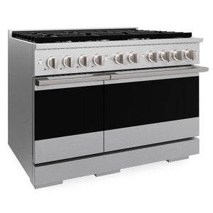 ZLINE Marino 48-Inch 6.7 cu. ft. Dual Fuel Range, 8 Burners, Double Oven, Convection Oven, Reversible Griddle, Satin Stainless Steel, MDRS-48