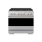 ZLINE Marino 36-Inch 5.2 cu. ft. Dual Fuel Range, 6 Brass Burners, Convection Oven, Satin Stainless Steel, MDRS-BR-36