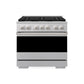 ZLINE Marino 36-Inch 5.2 cu. ft. Dual Fuel Range, 6 Brass Burners, Convection Oven, Satin Stainless Steel, MDRS-BR-36
