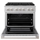 ZLINE Marino 36-Inch 5.2 cu. ft. Dual Fuel Range, 6 Brass Burners, Convection Oven, Satin Stainless Steel, MDRS-BR-36