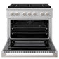 ZLINE Marino 36-Inch 5.2 cu. ft. Dual Fuel Range, 6 Brass Burners, Convection Oven, Satin Stainless Steel, MDRS-BR-36