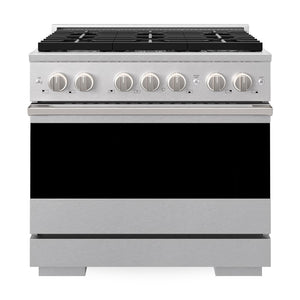 ZLINE Marino 36-Inch 5.2 cu. ft. Dual Fuel Range, 6 Brass Burners, Convection Oven, Satin Stainless Steel, MDRS-BR-36