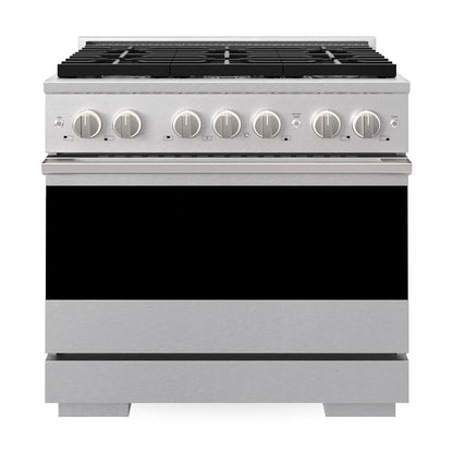 ZLINE Marino 36-Inch 5.2 cu. ft. Dual Fuel Range, 6 Brass Burners, Convection Oven, Satin Stainless Steel, MDRS-BR-36
