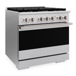 ZLINE Marino 36-Inch 5.2 cu. ft. Dual Fuel Range, 6 Brass Burners, Convection Oven, Satin Stainless Steel, MDRS-BR-36