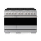ZLINE Marino 48-Inch 6.7 cu. ft. Dual Fuel Range, 8 Brass Burners, Double Oven, Convection Oven, Reversible Griddle, Satin Stainless Steel, MDRS-BR-48