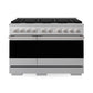 ZLINE Marino 48-Inch 6.7 cu. ft. Dual Fuel Range, 8 Brass Burners, Double Oven, Convection Oven, Reversible Griddle, Satin Stainless Steel, MDRS-BR-48