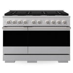 ZLINE Marino 48-Inch 6.7 cu. ft. Dual Fuel Range, 8 Brass Burners, Double Oven, Convection Oven, Reversible Griddle, Satin Stainless Steel, MDRS-BR-48