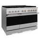ZLINE Marino 48-Inch 6.7 cu. ft. Dual Fuel Range, 8 Brass Burners, Double Oven, Convection Oven, Reversible Griddle, Satin Stainless Steel, MDRS-BR-48