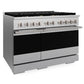 ZLINE Marino 48-Inch 6.7 cu. ft. Dual Fuel Range, 8 Brass Burners, Double Oven, Convection Oven, Reversible Griddle, Satin Stainless Steel, MDRS-BR-48