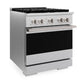 ZLINE Marino 30-Inch 4.2 cu. ft. Dual Fuel Range, 4 Brass Burner DuoPro™ Cooktop, Convection Oven, Satin Stainless Steel, PMDRS-30