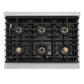 ZLINE Marino 36-Inch 5.2 cu. ft. Dual Fuel Range, 6 Brass Burner DuoPro™ Cooktop, Convection Oven, Satin Stainless Steel, PMDRS-36