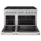 ZLINE Marino 48-Inch 6.7 cu. ft. Dual Fuel Range, 8 Brass Burner DuoPro™ Cooktop, Double Oven, Convection Oven, Reversible Griddle, Satin Stainless Steel, PMDRS-48