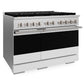 ZLINE 48 in. 6.7 cu. ft. Marino Dual Fuel Range with 8 Burner DuoPro™ Cooktop and Dual Ovens in Satin Stainless Steel with White Matte Doors, PMDRS-WM-48 - Side View
