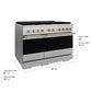ZLINE Marino Autograph Edition 48-Inch 6.7 cu. ft. Dual Fuel Range, 8 Brass Burners, Double Oven, Convection Oven, Reversible Griddle, Satin Stainless Steel with Champagne Bronze Accents, MDRSZ-48-CB