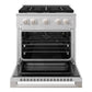 ZLINE Marino 30-Inch 4.2 cu. ft. Gas Range, 4 Burners, Convection Oven, Satin Stainless Steel, MGRS-30