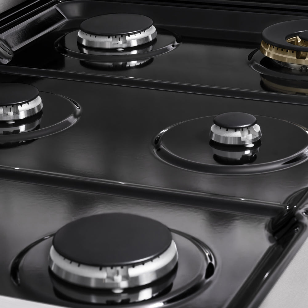 ZLINE Marino 36-Inch 5.2 cu. ft. Gas Range, 6 Burners, Convection Oven, Satin Stainless Steel, MGRS-36
