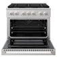 ZLINE Marino 36-Inch 5.2 cu. ft. Gas Range, 6 Burners, Convection Oven, Satin Stainless Steel, MGRS-36