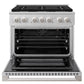ZLINE Marino 36-Inch 5.2 cu. ft. Gas Range, 6 Burners, Convection Oven, Satin Stainless Steel, MGRS-36