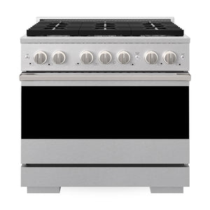 ZLINE Marino 36-Inch 5.2 cu. ft. Gas Range, 6 Burners, Convection Oven, Satin Stainless Steel, MGRS-36