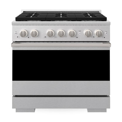 ZLINE Marino 36-Inch 5.2 cu. ft. Gas Range, 6 Burners, Convection Oven, Satin Stainless Steel, MGRS-36
