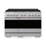 ZLINE Marino 48-Inch 6.7 cu. ft. Gas Range, 8 Burners, Double Oven, Convection Oven, Reversible Griddle, Satin Stainless Steel, MGRS-48