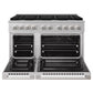 ZLINE Marino 48-Inch 6.7 cu. ft. Gas Range, 8 Burners, Double Oven, Convection Oven, Reversible Griddle, Satin Stainless Steel, MGRS-48