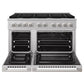ZLINE Marino 48-Inch 6.7 cu. ft. Gas Range, 8 Burners, Double Oven, Convection Oven, Reversible Griddle, Satin Stainless Steel, MGRS-48