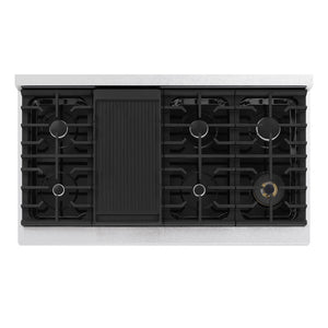 ZLINE Marino 48-Inch 6.7 cu. ft. Gas Range, 8 Burners, Double Oven, Convection Oven, Reversible Griddle, Satin Stainless Steel, MGRS-48