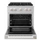 ZLINE Marino 30-Inch 4.2 cu. ft. Gas Range, 4 Brass Burners, Convection Oven, Satin Stainless Steel, MGRS-BR-30