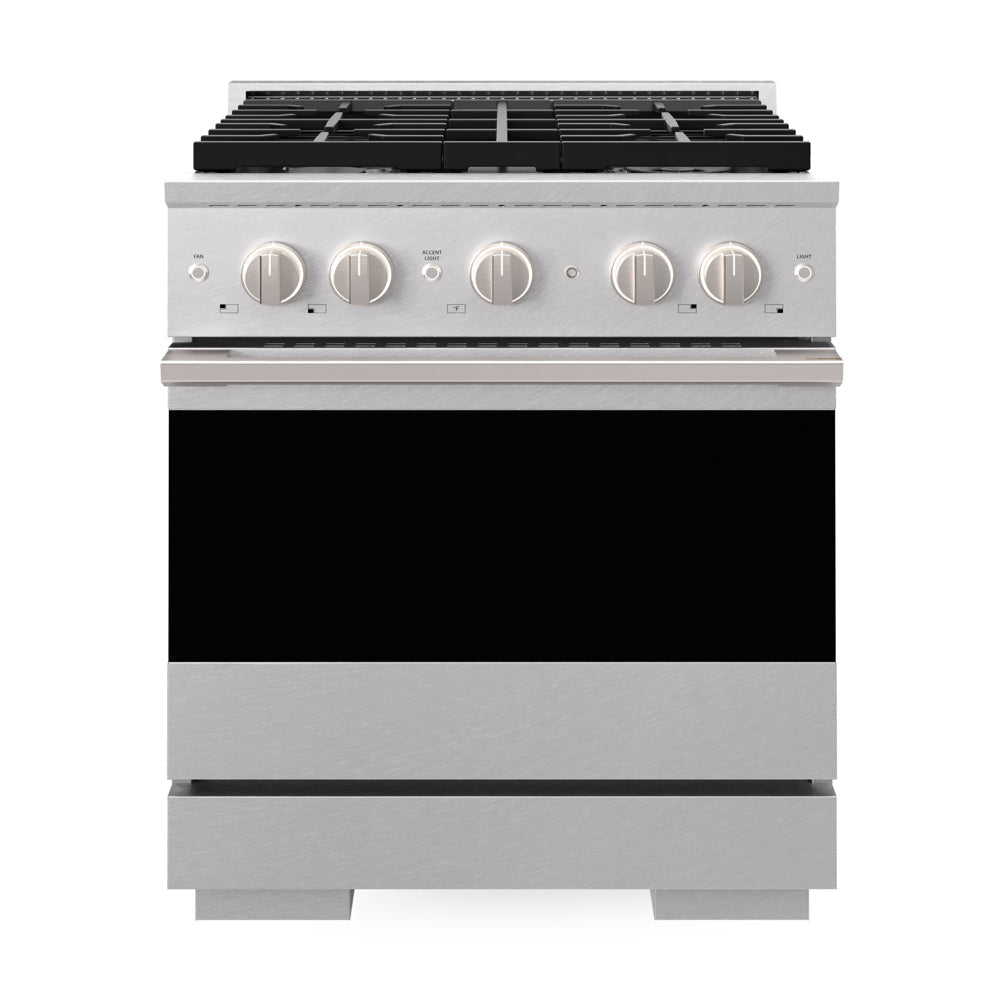 ZLINE Marino 30-Inch 4.2 cu. ft. Gas Range, 4 Brass Burners, Convection Oven, Satin Stainless Steel, MGRS-BR-30