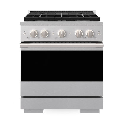 ZLINE Marino 30-Inch 4.2 cu. ft. Gas Range, 4 Brass Burners, Convection Oven, Satin Stainless Steel, MGRS-BR-30