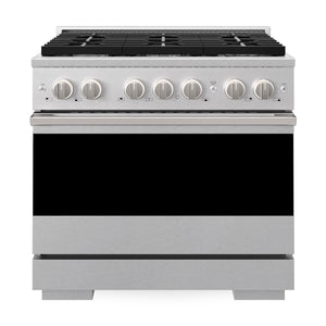 ZLINE Marino 36-Inch 5.2 cu. ft. Gas Range, 6 Brass Burners, Convection Oven, Satin Stainless Steel, MGRS-BR-36
