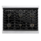 ZLINE Marino 36-Inch 5.2 cu. ft. Gas Range, 6 Brass Burners, Convection Oven, Satin Stainless Steel, MGRS-BR-36