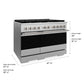 ZLINE Marino 48-Inch 6.7 cu. ft. Gas Range, 8 Brass Burners, Double Oven, Convection Oven, Reversible Griddle, Satin Stainless Steel, MGRS-BR-48