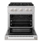 ZLINE Marino 30-Inch 4.2 cu. ft. Gas Range, 4 Brass Burner DuoPro™ Cooktop, Convection Oven, Satin Stainless Steel, PMGRS-30