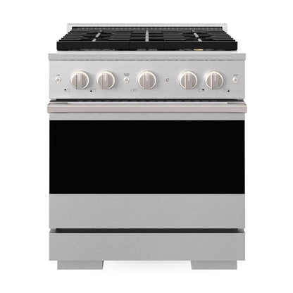 ZLINE Marino 30-Inch 4.2 cu. ft. Gas Range, 4 Brass Burner DuoPro™ Cooktop, Convection Oven, Satin Stainless Steel, PMGRS-30