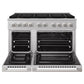 ZLINE Marino 48-Inch 6.7 cu. ft. Gas Range, 8 Brass Burner DuoPro™ Cooktop, Double Oven, Convection Oven, Reversible Griddle, Satin Stainless Steel, PMGRS-48