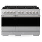 ZLINE Marino 48-Inch 6.7 cu. ft. Gas Range, 8 Brass Burner DuoPro™ Cooktop, Double Oven, Convection Oven, Reversible Griddle, Satin Stainless Steel, PMGRS-48