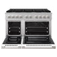 ZLINE Marino 48-Inch 6.7 cu. ft. Dual Fuel Range, 8 Burners, Double Oven, Convection Oven, Reversible Griddle, Satin Stainless Steel with White Matte Door, MDRS-WM-48