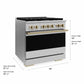 ZLINE Marino Autograph Edition 36-Inch 5.2 cu. ft. Dual Fuel Range, 6 Brass Burners, Convection Oven, Stainless Steel with Champagne Bronze Accents, MDRZ-36-CB
