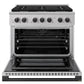ZLINE Marino Autograph Edition 36-Inch 5.2 cu. ft. Dual Fuel Range, 6 Brass Burners, Convection Oven, Stainless Steel with Matte Black Accents, MDRZ-36-MB