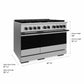 ZLINE Marino Autograph Edition 48-Inch 6.7 cu. ft. Dual Fuel Range, 8 Brass Burners, Double Oven, Convection Oven, Reversible Griddle, Stainless Steel with Matte Black Accents, MDRZ-48-MB