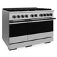 ZLINE Marino Autograph Edition 48-Inch 6.7 cu. ft. Dual Fuel Range, 8 Brass Burners, Double Oven, Convection Oven, Reversible Griddle, Stainless Steel with Matte Black Accents, MDRZ-48-MB