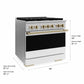 ZLINE Marino Autograph Edition 36-Inch 5.2 cu. ft. Dual Fuel Range, 6 Brass Burners, Convection Oven, Stainless Steel with White Matte Door and Champagne Bronze Accents, MDRZ-WM-36-CB