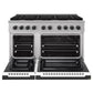 ZLINE Marino Autograph Edition 48-Inch 6.7 cu. ft. Dual Fuel Range, 8 Brass Burners, Double Oven, Convection Oven, Reversible Griddle, Stainless Steel with White Matte Door and Matte Black Accents, MDRZ-WM-48-MB